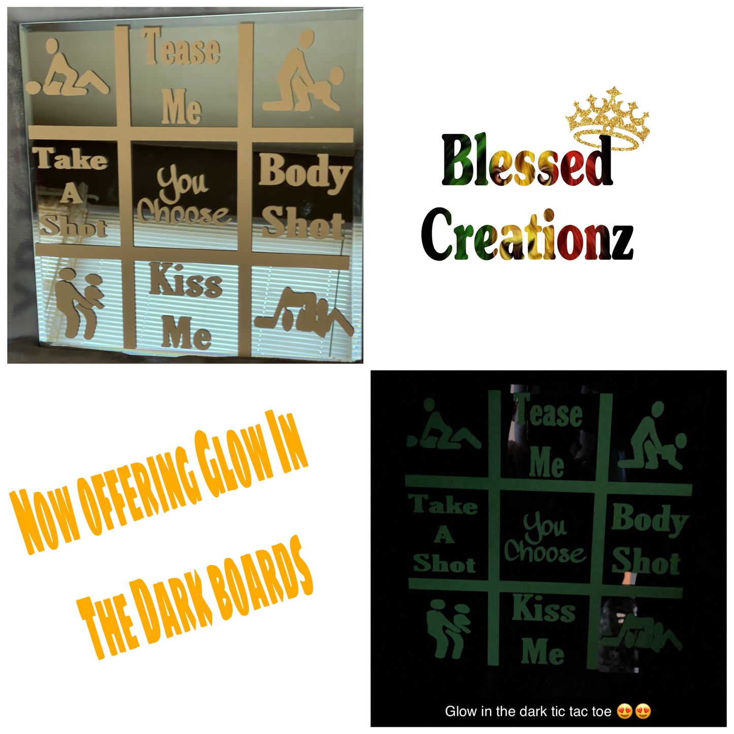 Custom Tic-Tac-Toe Glass Drinking Game