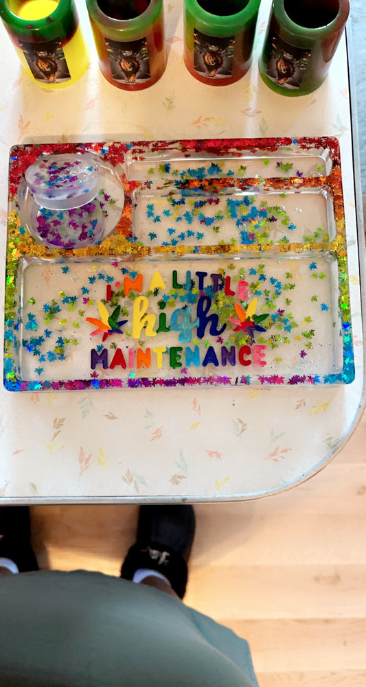 Custom weed tray w/grinder